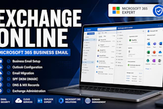 set up exchange online, outlook business email and microsoft 365