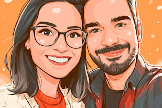 make a watercolor couple portrait