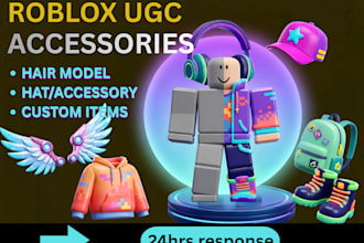 create custom roblox ugc accessories, hair and outfits