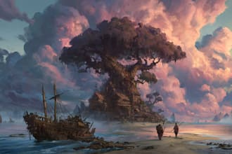 draw fantasy art and concept art illustration