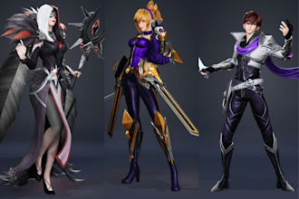 create and rig stylized unreal engine 3d character model for game and animation