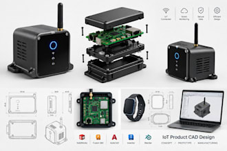 create iot 3d product cad design for electronics tech smart device manufacturing