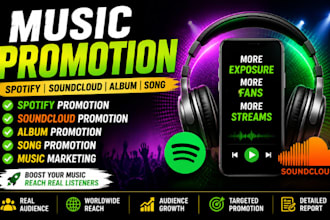 do organic spotify music promotion and soundcloud song promotion album marketing