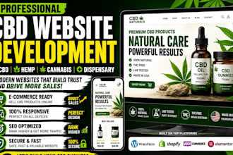build cbd website, cbd or hemp store, cannabis website and dispensary website