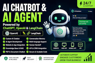 build ai chatbot, ai agent, chatgpt bot, openai assistant for website