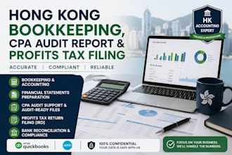handle hong kong bookkeeping, CPA audit preparation, and profits tax filing