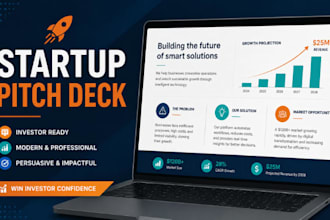 design startup pitch deck for investors and venture capital