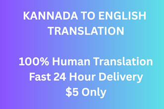 translate kannada to english professionally