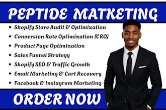 peptide woocommerce marketing, run or fix peptide fb ads google ads, tiktok ads