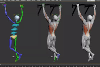 do 3d workout animation videos for fitness and bodybuilding and gym tool model