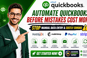 quickbooks hubspot crm invoice mailchimp automation paypal stripe integration