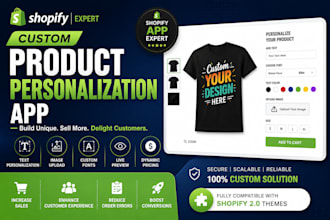 develop a custom shopify product personalization app with live preview