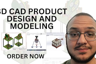 create 3d cad product design, 3d cad modeling and product rendering in 24hrs