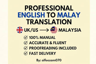 be your professional english to malay translator