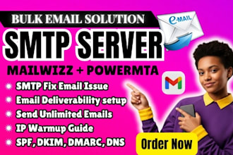 setup SMTP server powermta mailwizz for sending unlimited emails, spf dkim dmarc