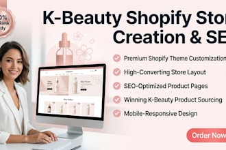 create a k beauty shopify store with SEO optimized product pages via loop