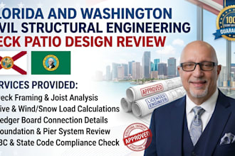 florida and washington civil structural engineering deck patio design review
