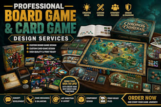 design custom board game, card game and tabletop game artwork