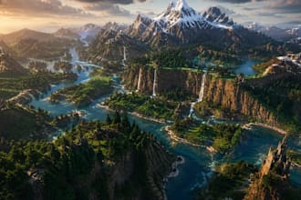 build as a minecraft builder for maincraft castle, map, terrain worldpainter