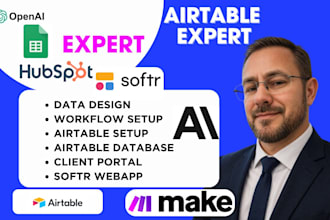 do airtable database, airtable automation crm client portal make com automation