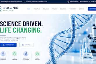 build biotech website healthcare website medical website research website ui ux