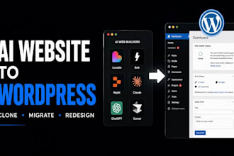 migrate clone ai generated peptide website to wordpress