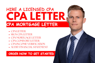 audit licensed CPA letter comfort letter sign US CPA