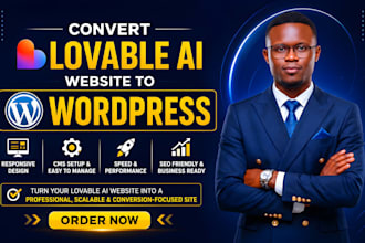 convert lovable ai website to wordpress, lovable to shopify to your style