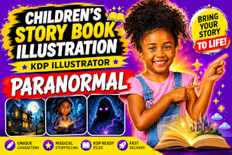 create a whimsical story book illustration as a KDP illustrator whimsical book