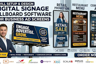 setup design digital signage billboard software for business ads screens display