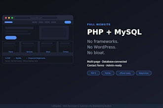build a complete PHP mysql website without frameworks