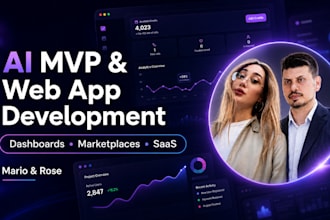 build your mvp, web app, dashboard, or marketplace platform