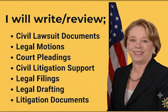 draft civil lawsuit documents and legal motions