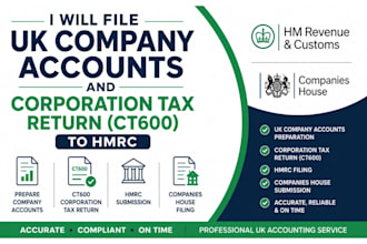 prepare and submit UK company account and tax return to hmrc