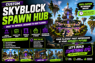 build a custom minecraft skyblock spawn hub for your server