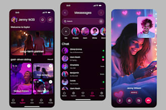 develop social chats app, dating app, social media app, video chat app