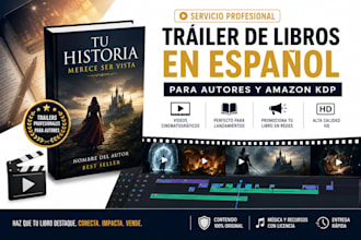 create a professional spanish book trailer for authors and publishers