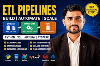 build etl pipelines using python, sql, airflow and pyspark