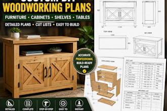 create custom DIY woodworking plans for furniture and cabinets, shelves, tables
