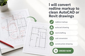 convert redline markup to clean autocad or revit drawings