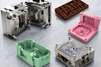 do 3d cad for injection, silicone and chocolate mold design for manufacturing