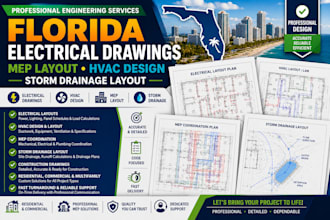 prepare florida electrical drawings mep layout hvac design storm drainage layout