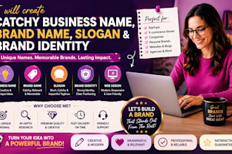 create business name brand name slogan and logo design for your brand identity