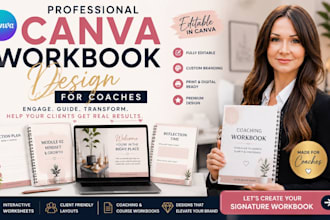 design a professional canva workbook for coaches, courses and programs