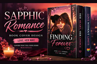 design a sapphic romance book cover for indie authors