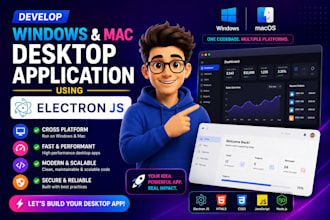 develop windows and mac desktop app using electron js