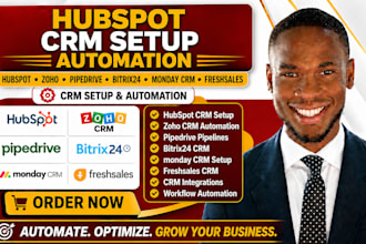 setup hubspot zoho pipedrive bitrix24 monday crm freshsales automation