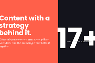 develop a content strategy and editorial plan that drives growth and engagement
