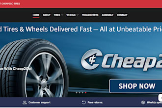 design auto parts shopify store wheel, tyre website car accessories store