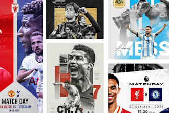 design professional sports poster, flyer, banner graphics for football, soccer